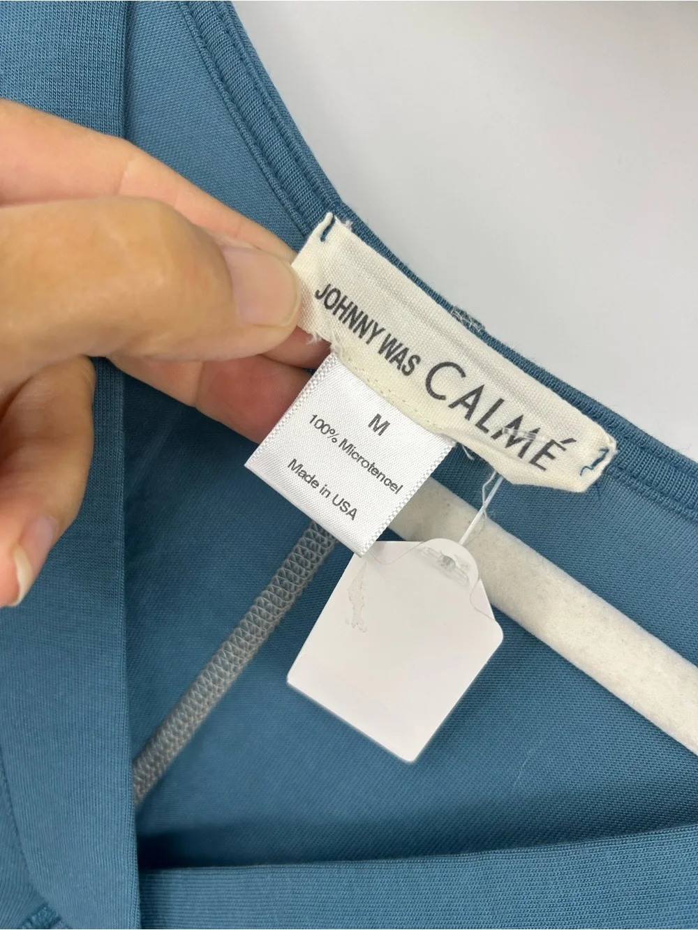 Johnny Was Women’s Calme Top Teal V Neck Casual Stretch Short Sleeve Size M‎